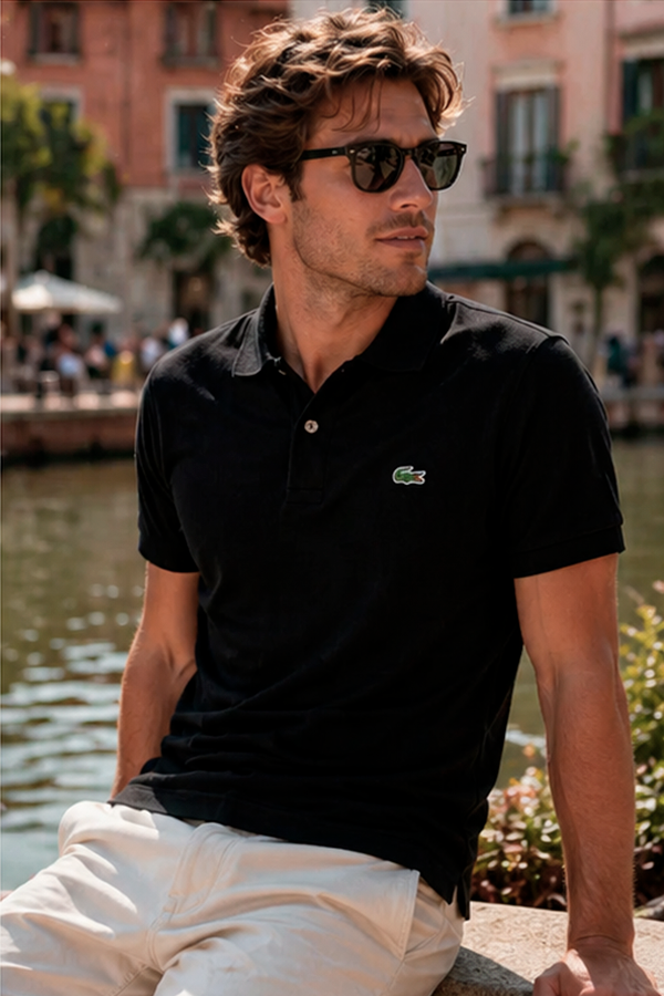 Polo de piqué clásico negro