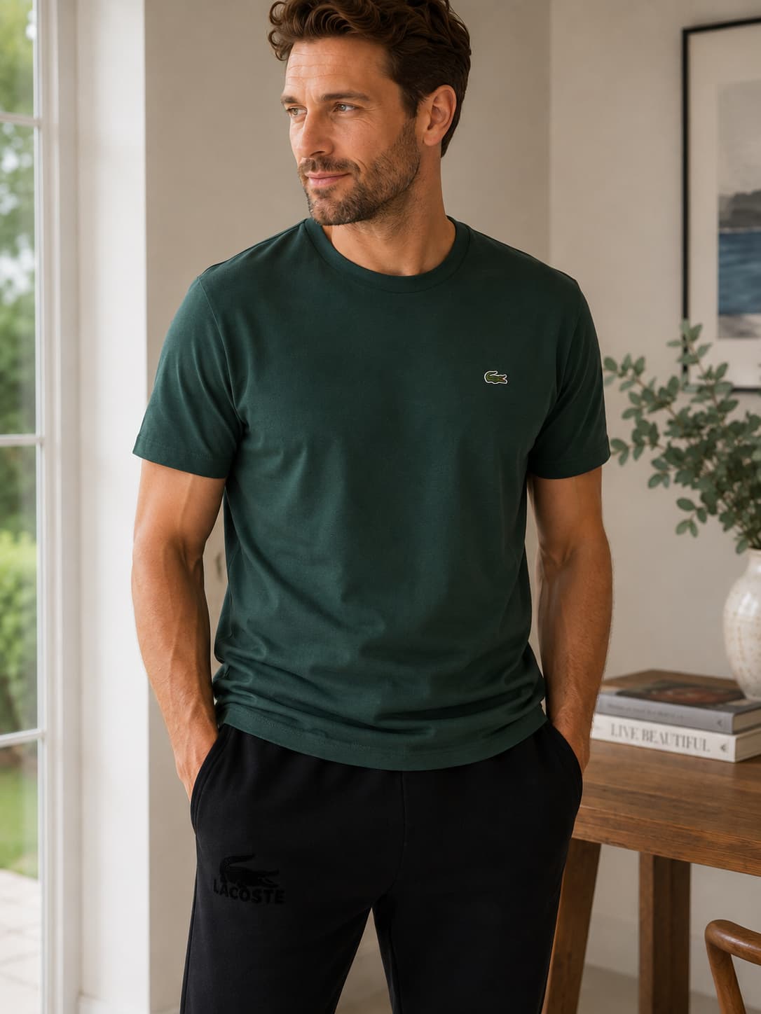 Pantalón jogger de polar negro
