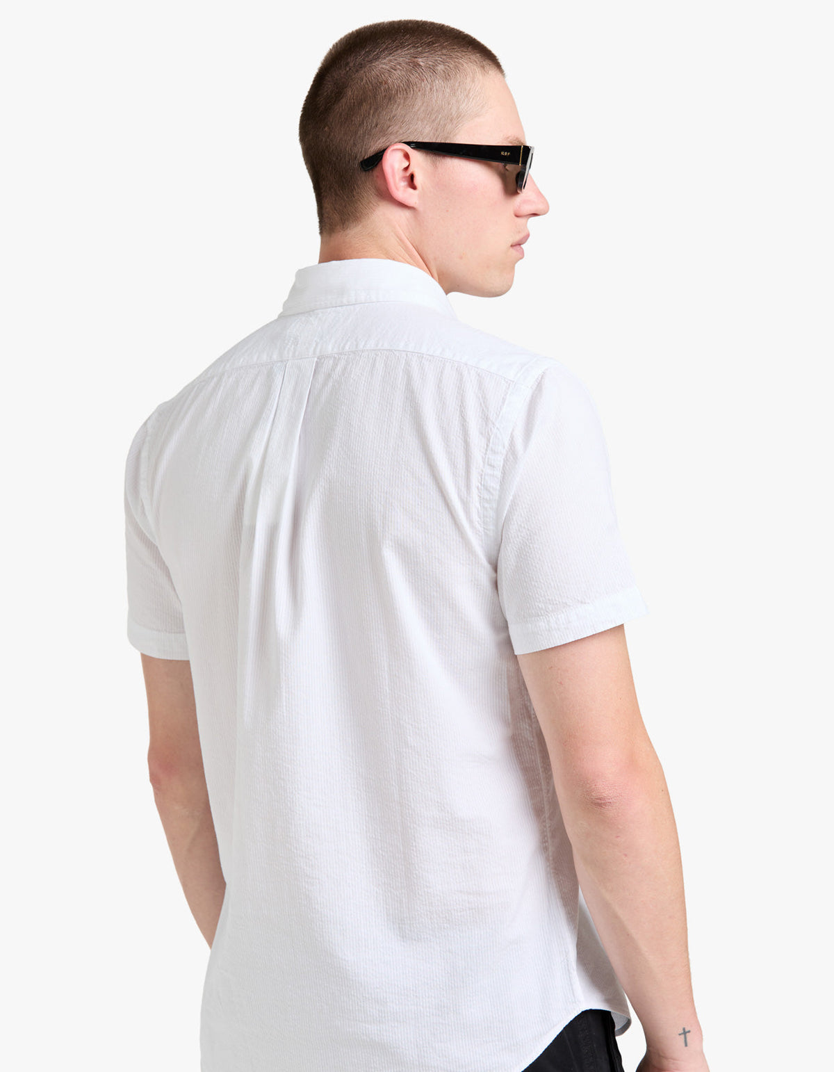 Camisa de seersucker blanca