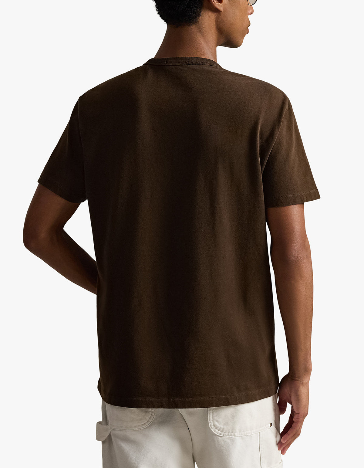 Polera de algodón cuello redondo café oscuro