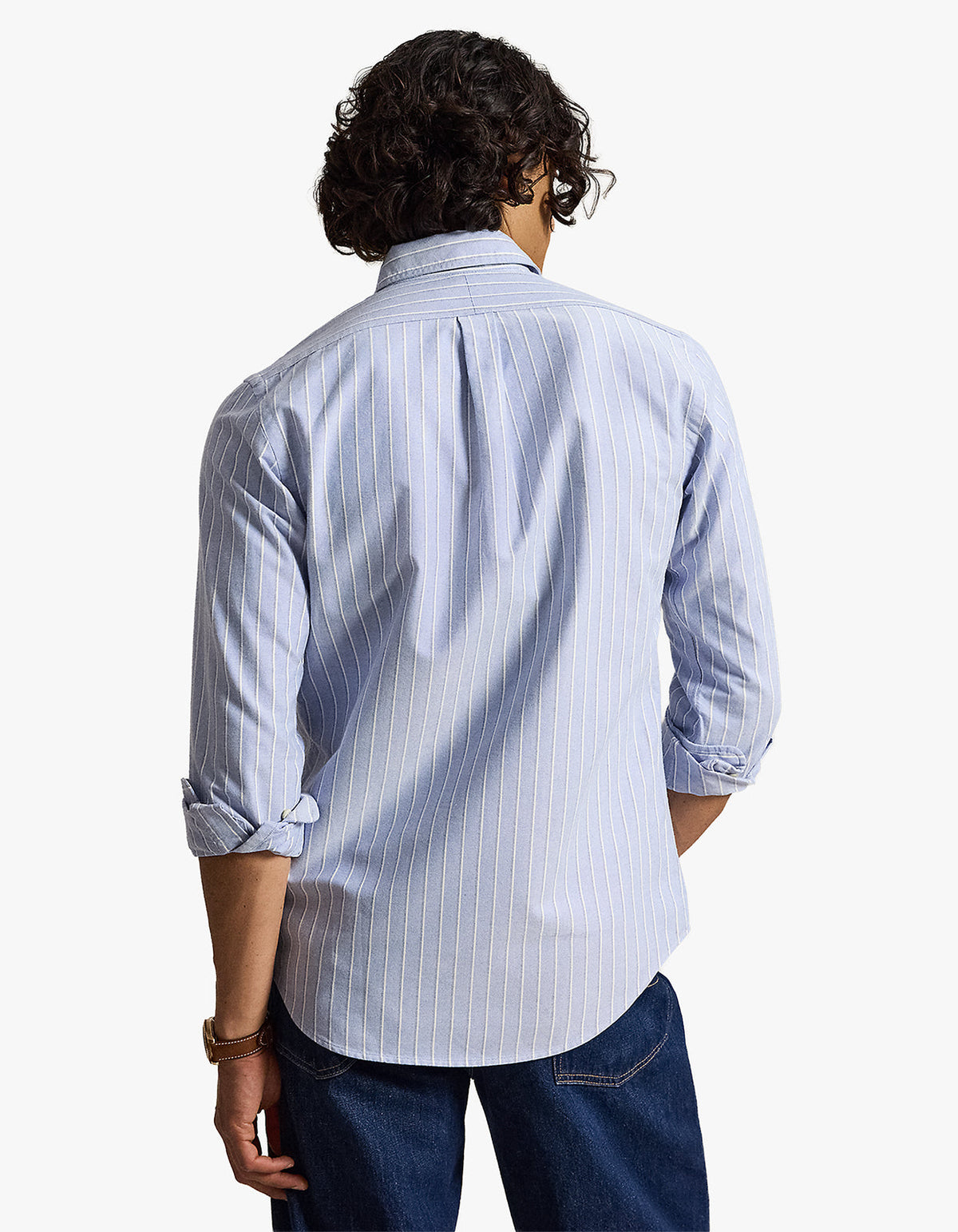 Camisa Oxford a rayas azul multicolor