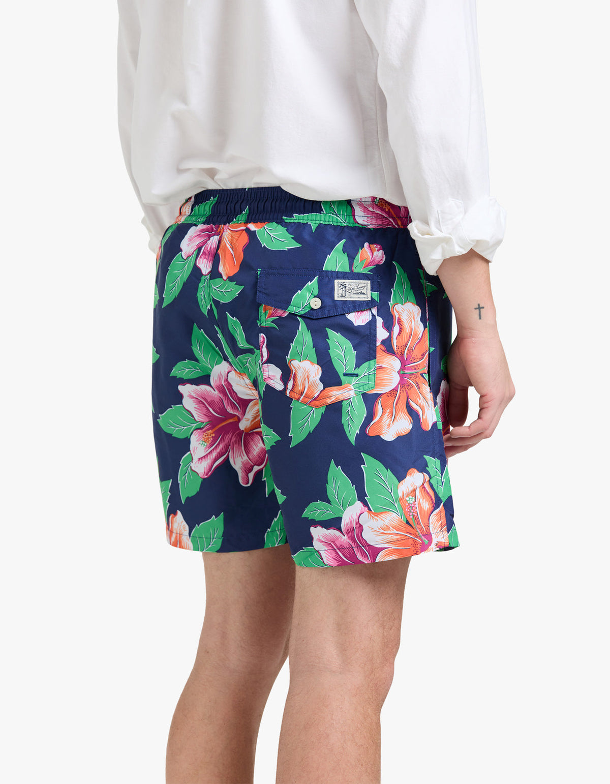 Short de baño clásico estampado azul marino