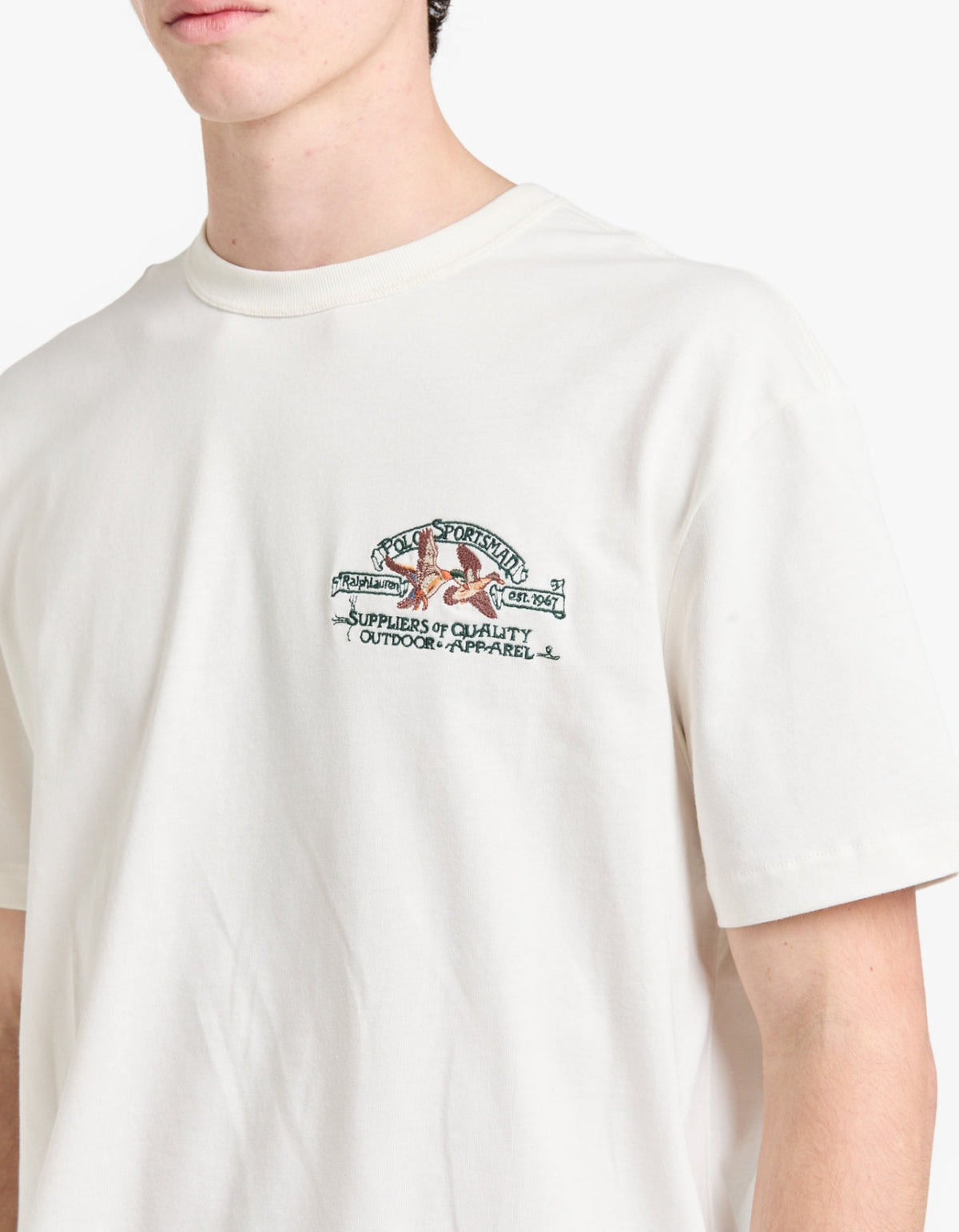 Polera con estampado crema