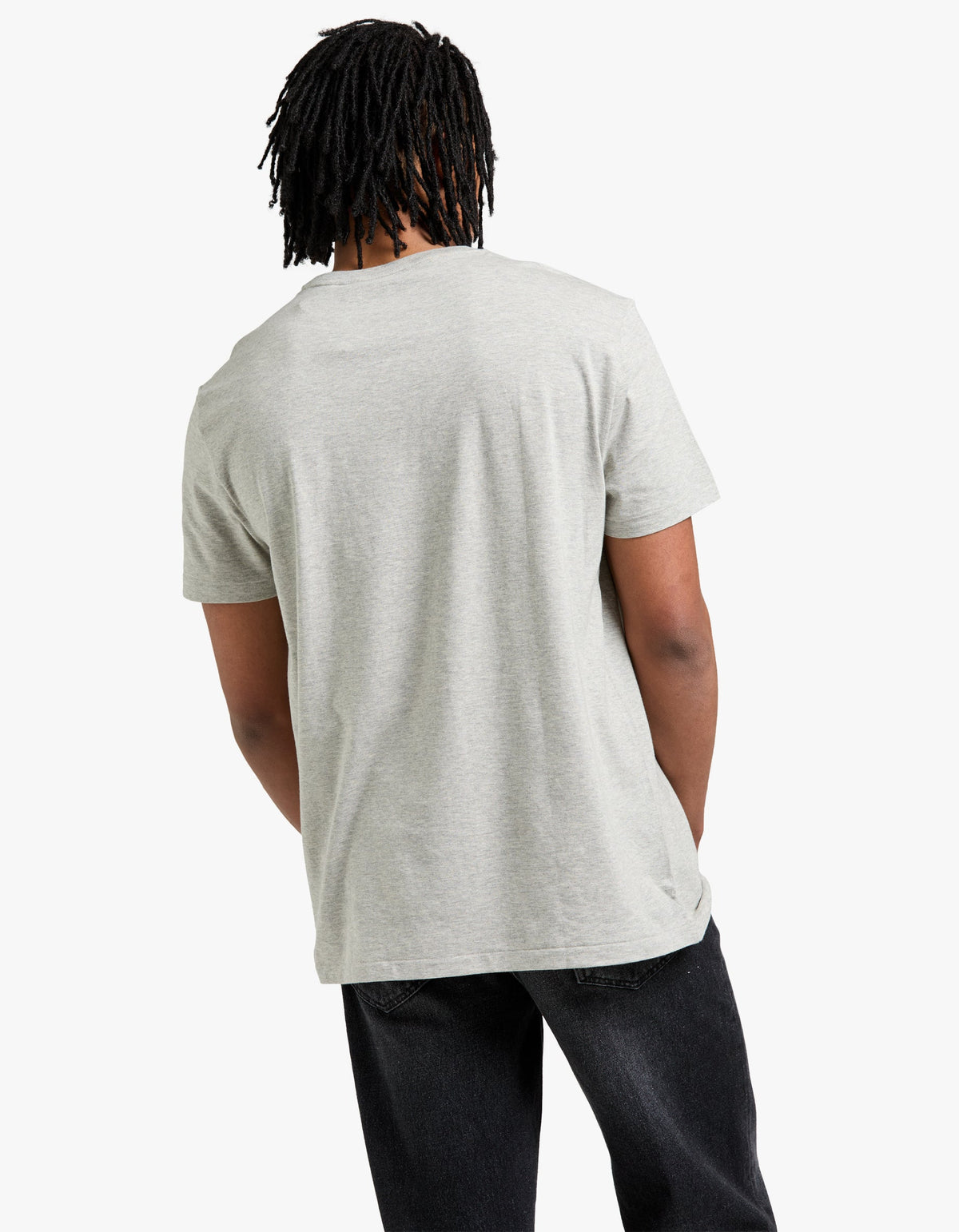 Polera cuello redondo corte slim gris jaspeado