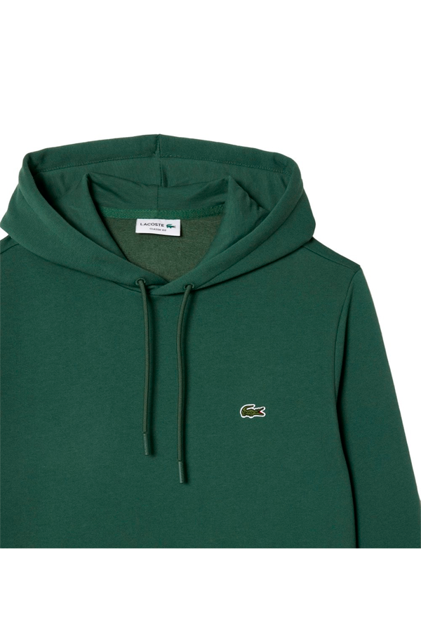 Polerón con capucha de algodón orgánico verde pasto