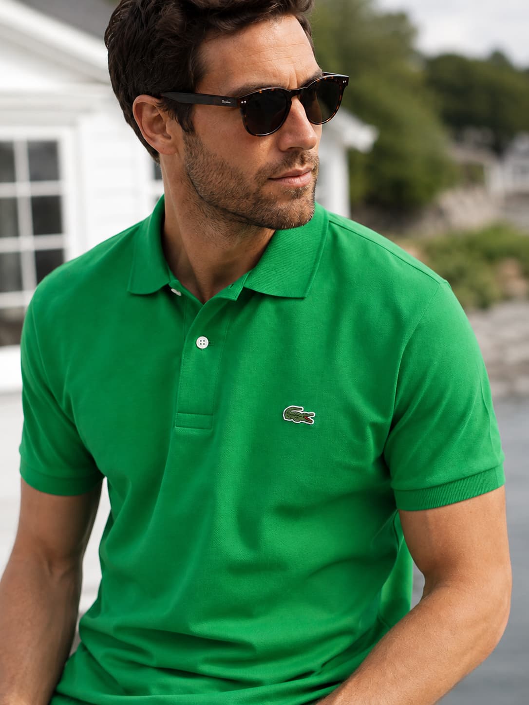 Polo de piqué clásico verde