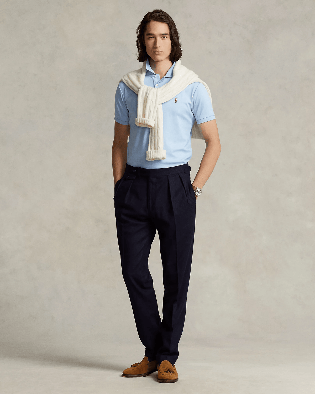 Polera de algodón suave celeste