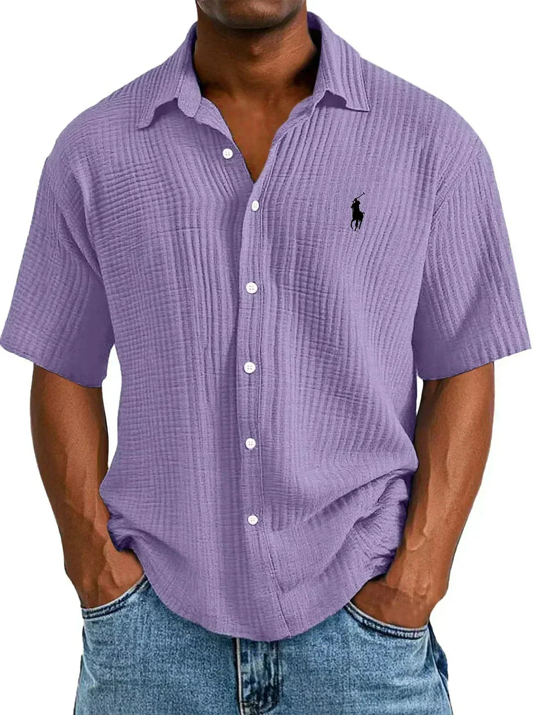 Camisa Oxford manga corta