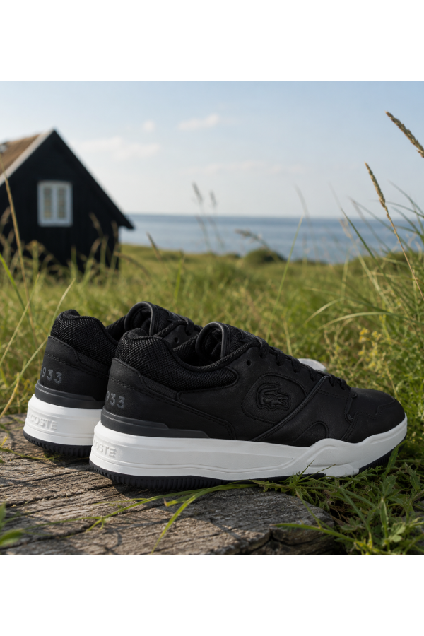 Zapatillas de cuero deportivas negras