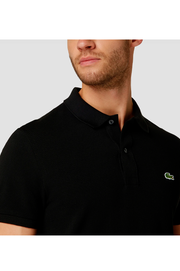 Polo de piqué corte slim negro