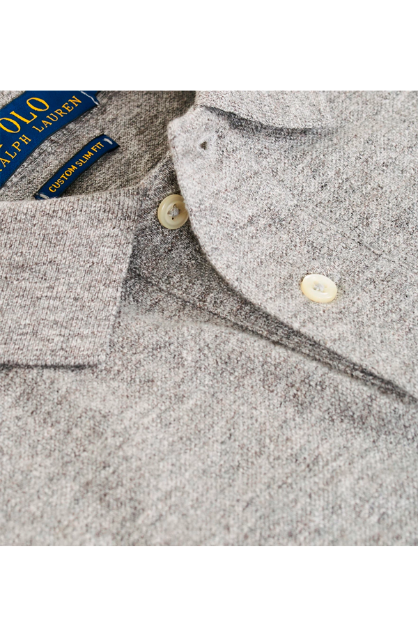 Polo corte slim gris jaspeado