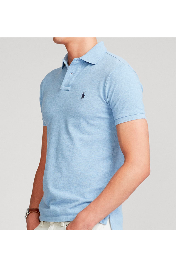 Polo corte slim celeste
