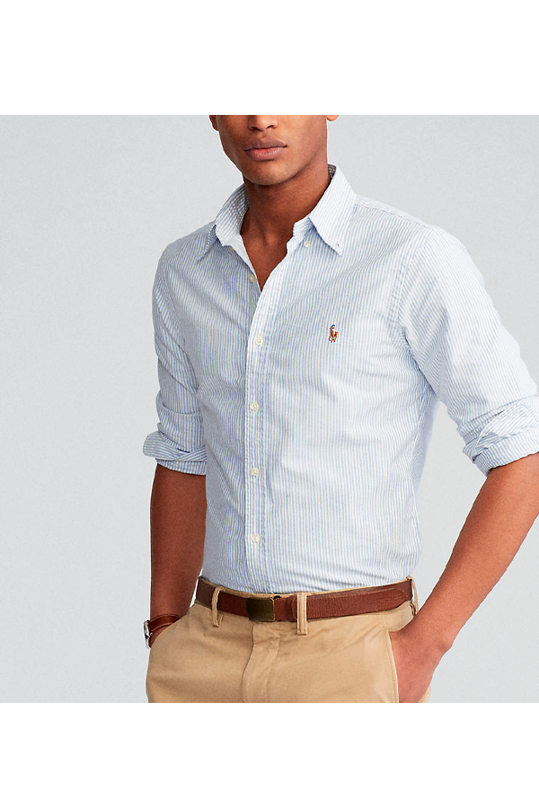 Camisa Oxford corte slim a rayas