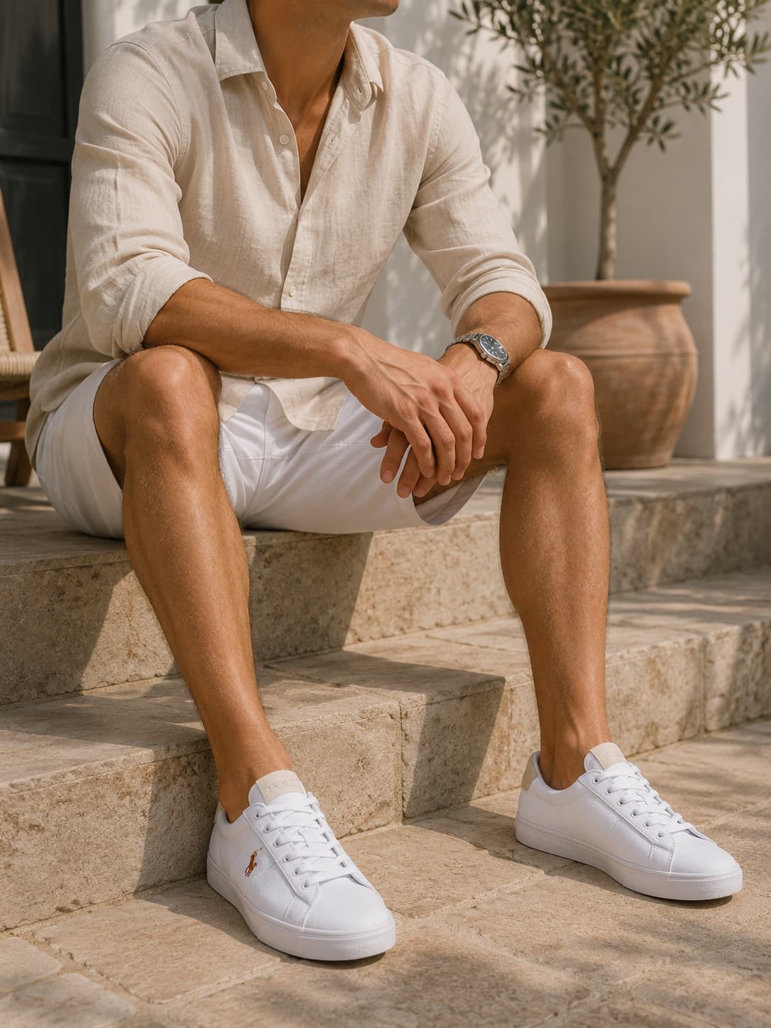 Zapatillas de lona blancas