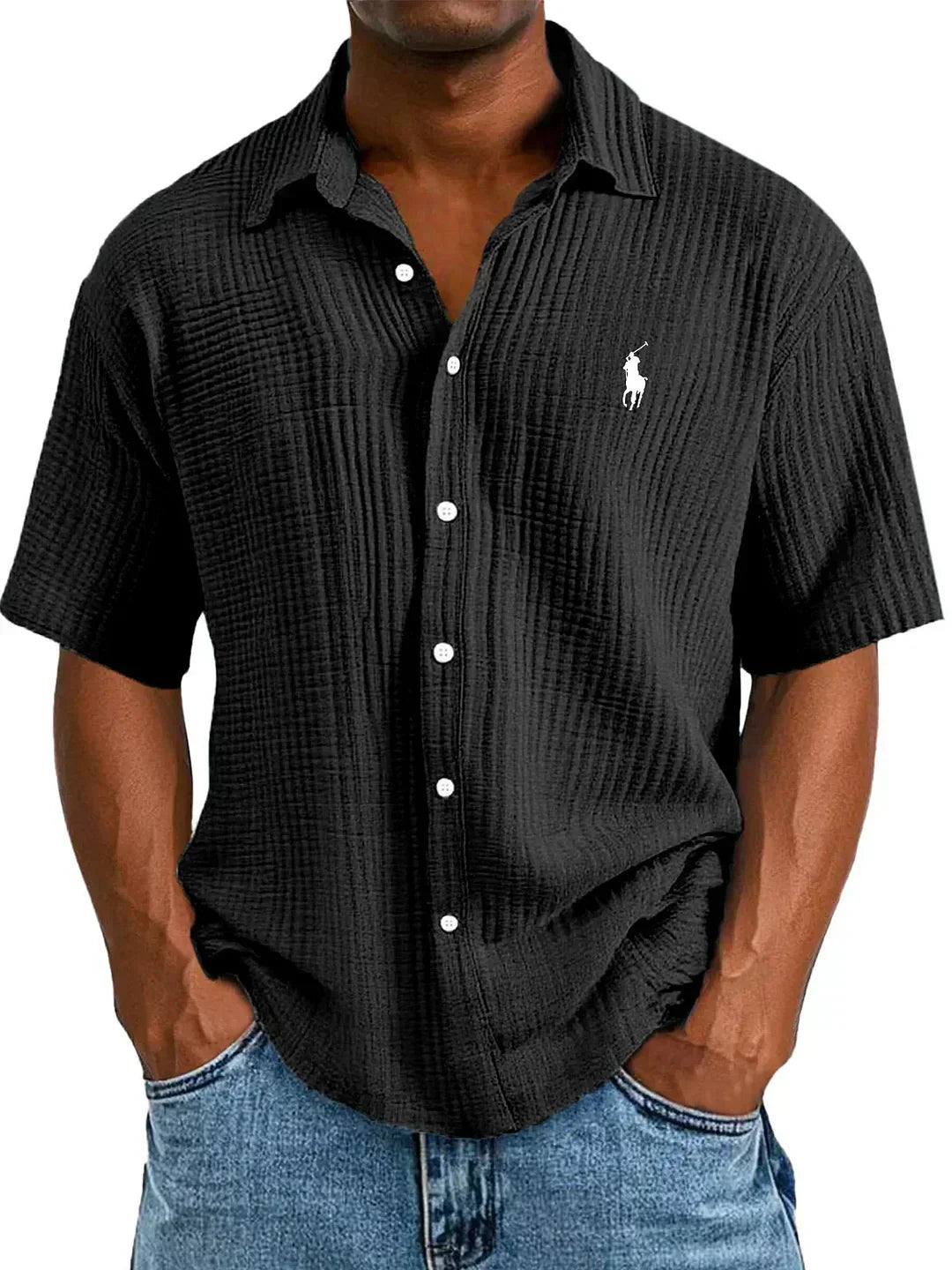 Camisa Oxford manga corta