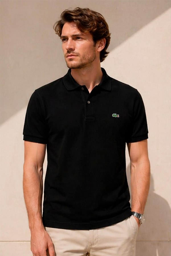 Polo de piqué clásico negro