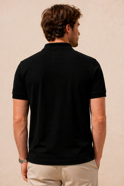 Polo de piqué clásico negro