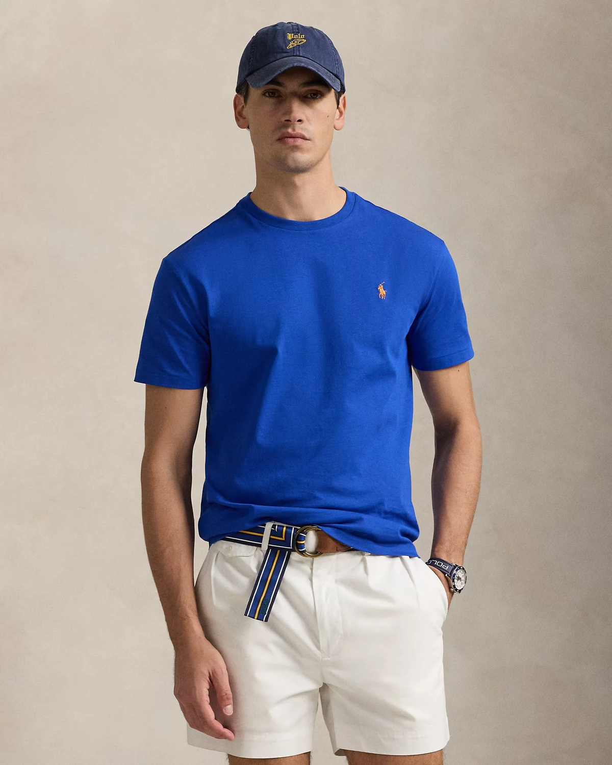 Polera de algodón azul zafiro