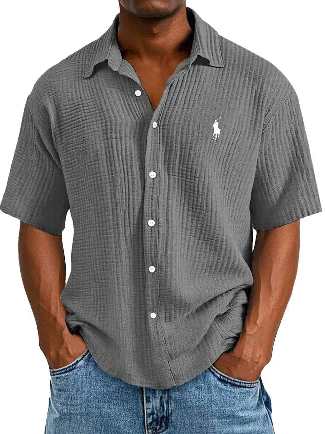 Camisa Oxford manga corta