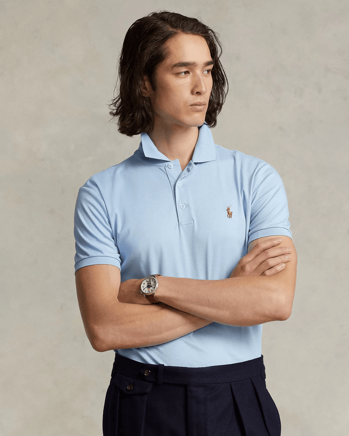 Polera de algodón suave celeste