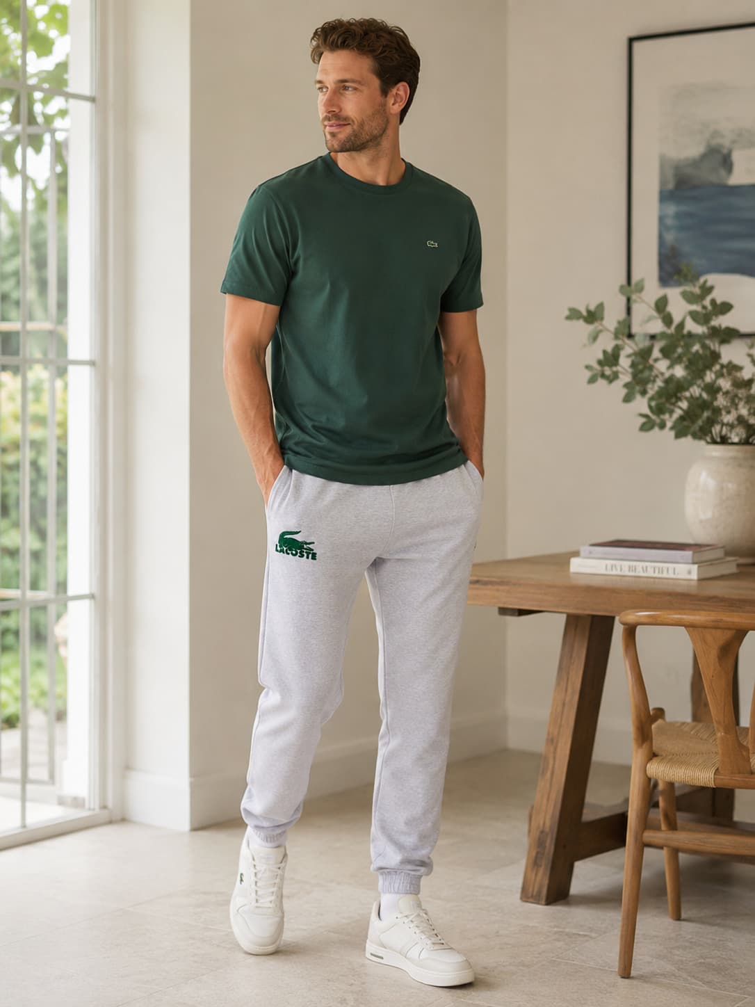 Pantalón jogger de polar gris