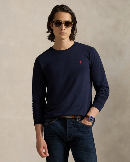 Polera manga larga azul