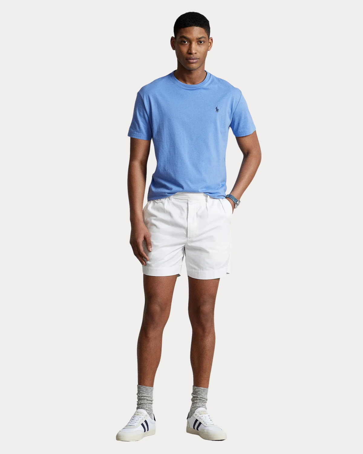 Polera de algodón azul claro
