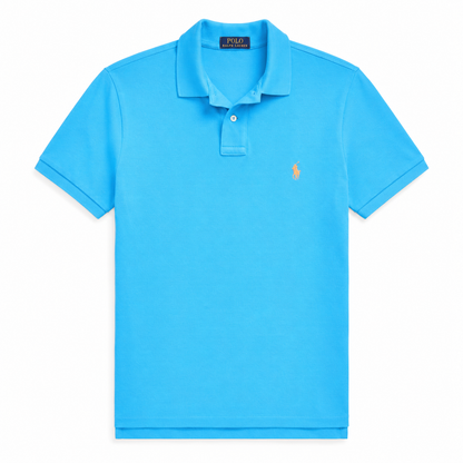 Polo de piqué turquesa