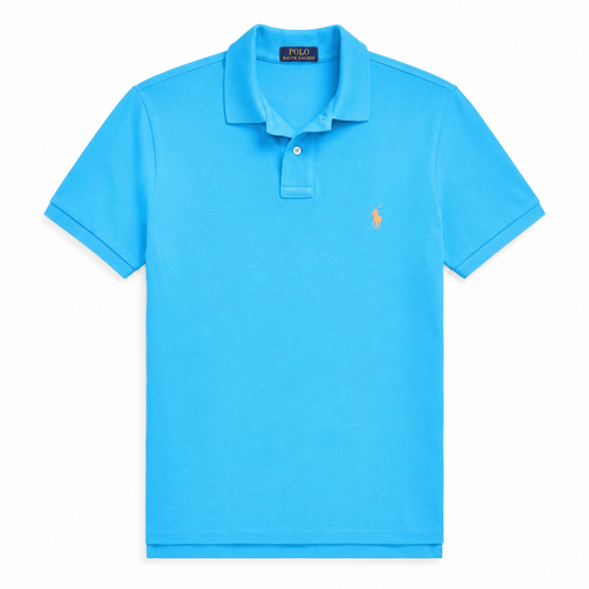 Polo de piqué turquesa