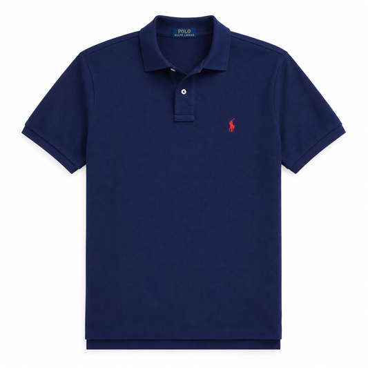 Polo de piqué azul