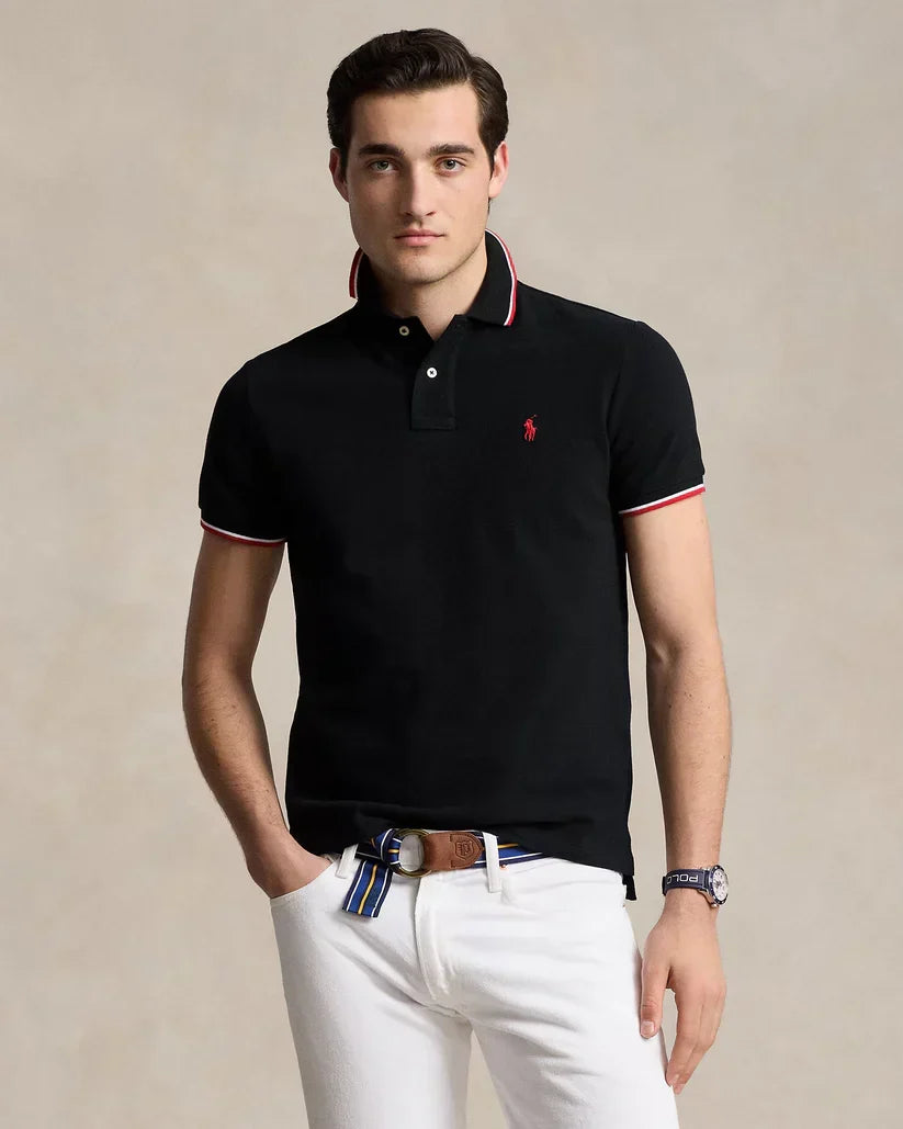 Polo de piqué premium negro