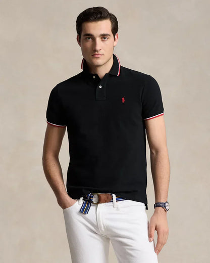 Polo de piqué premium negro