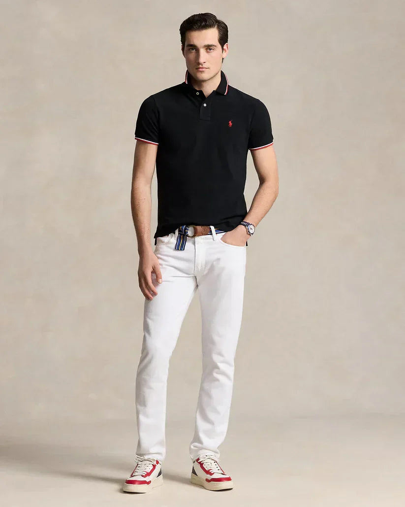 Polo de piqué premium negro