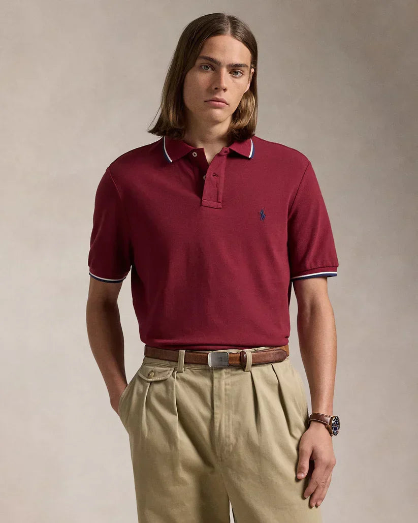 Polo de piqué premium burdeo