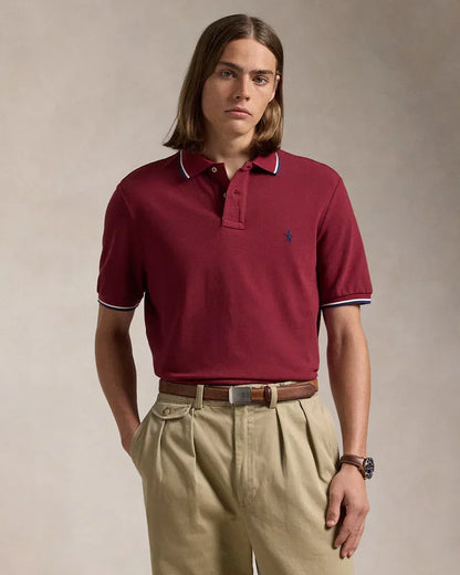 Polo de piqué premium burdeo