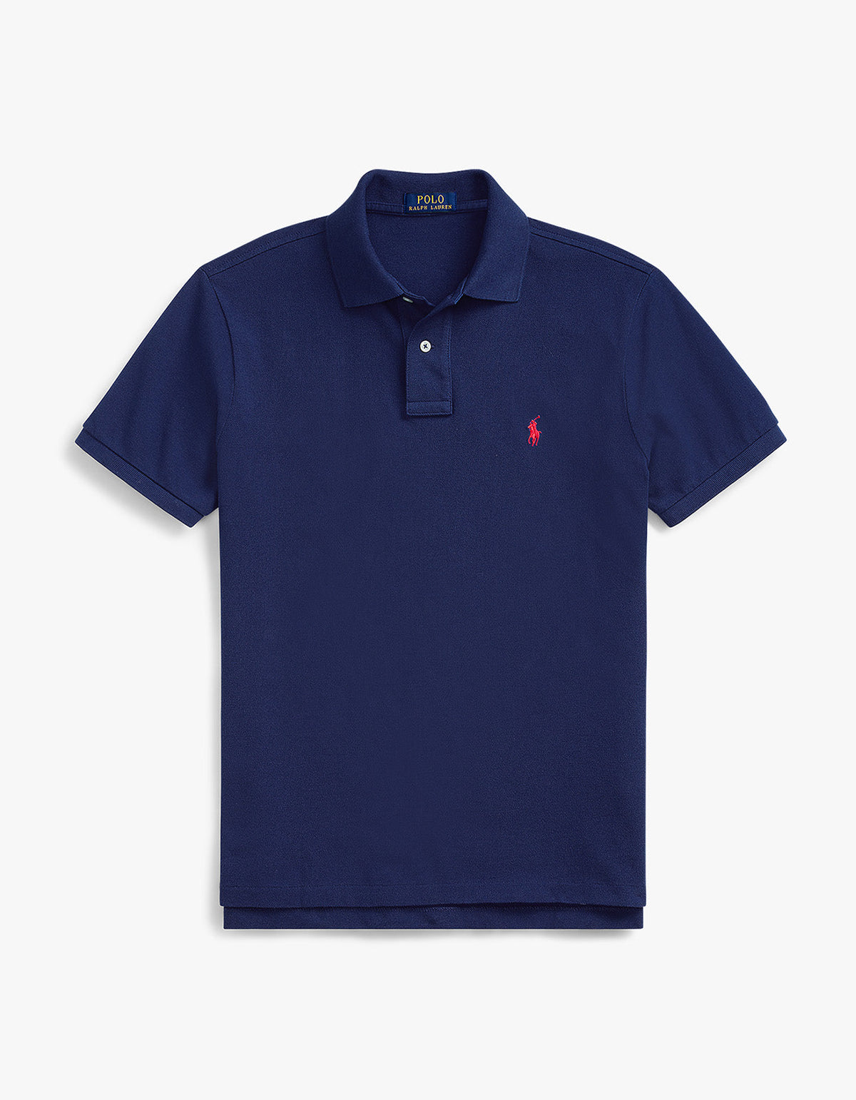 Polo de piqué manga corta corte clásico azul marino