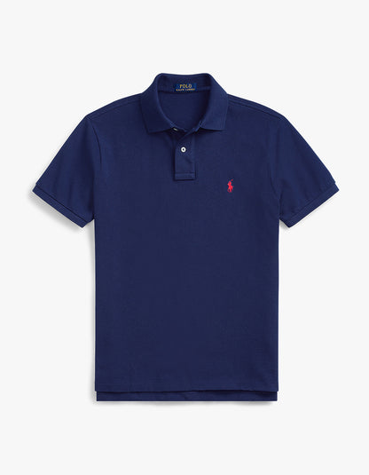 Polo de piqué manga corta corte clásico azul marino