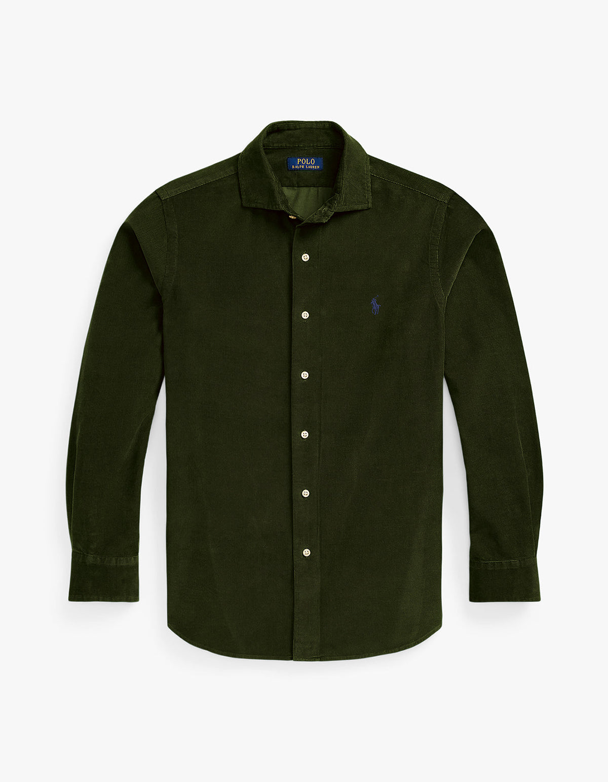 Camisa de cotelé verde oliva