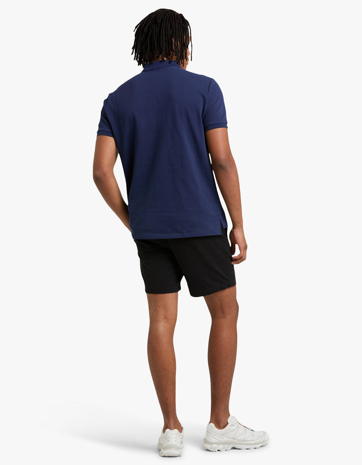 Polo de piqué manga corta corte slim azul marino
