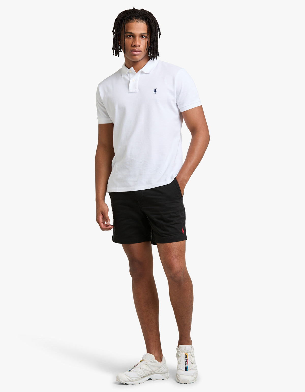 Polo de piqué manga corta corte slim blanco