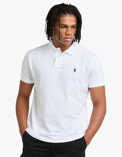 Polo de piqué manga corta corte slim blanco