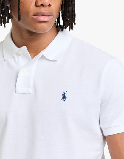 Polo de piqué manga corta corte slim blanco