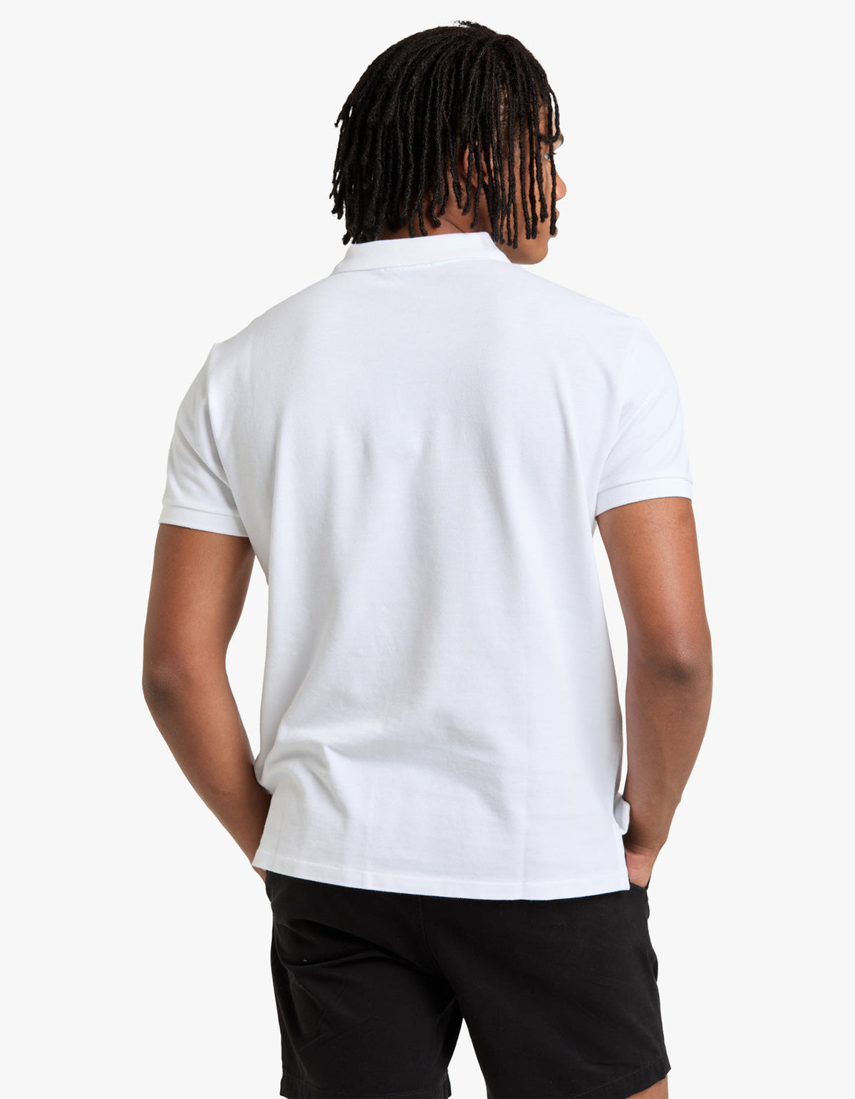 Polo de piqué manga corta corte slim blanco