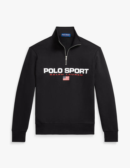 Polerón deportivo de polar negro y blanco