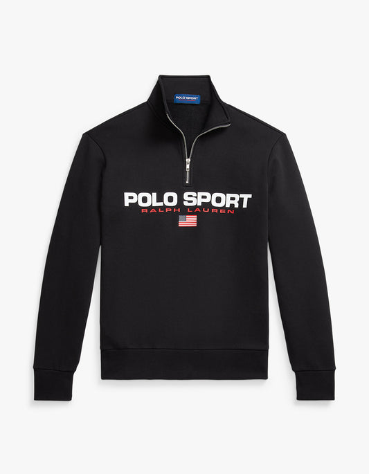 Polerón deportivo de polar negro y blanco