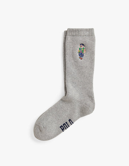Calcetines con osito gris jaspeado