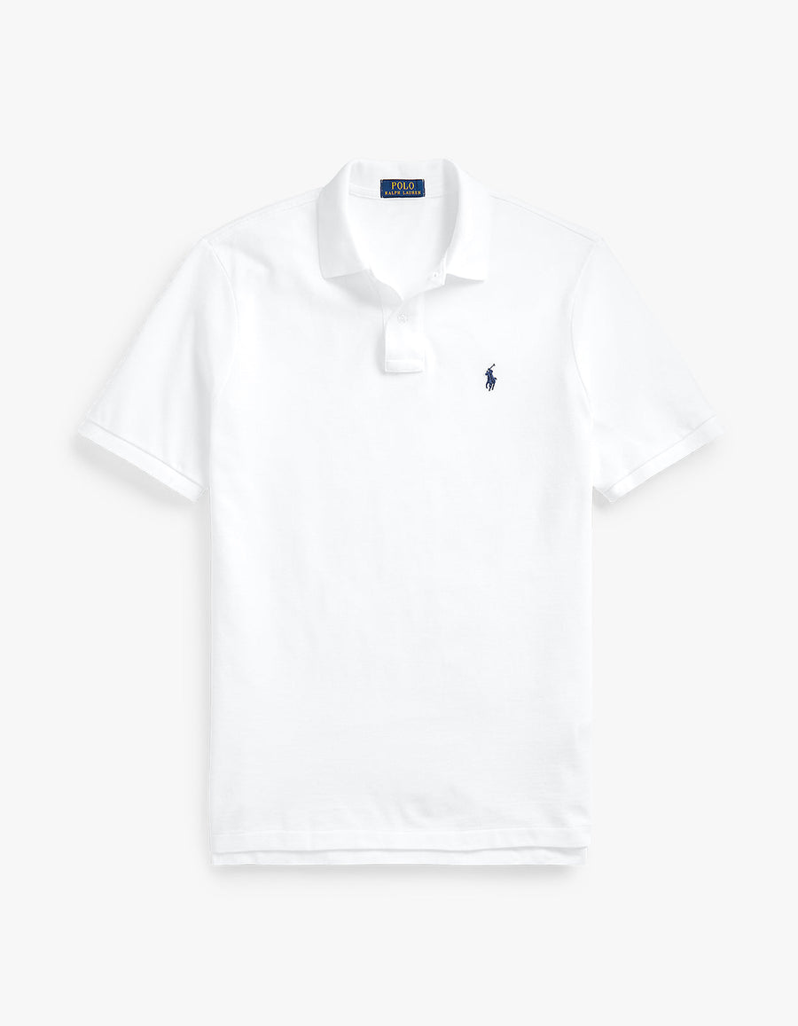 Polo de piqué manga corta corte clásico blanco