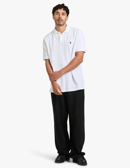 Polo de piqué manga corta corte clásico blanco