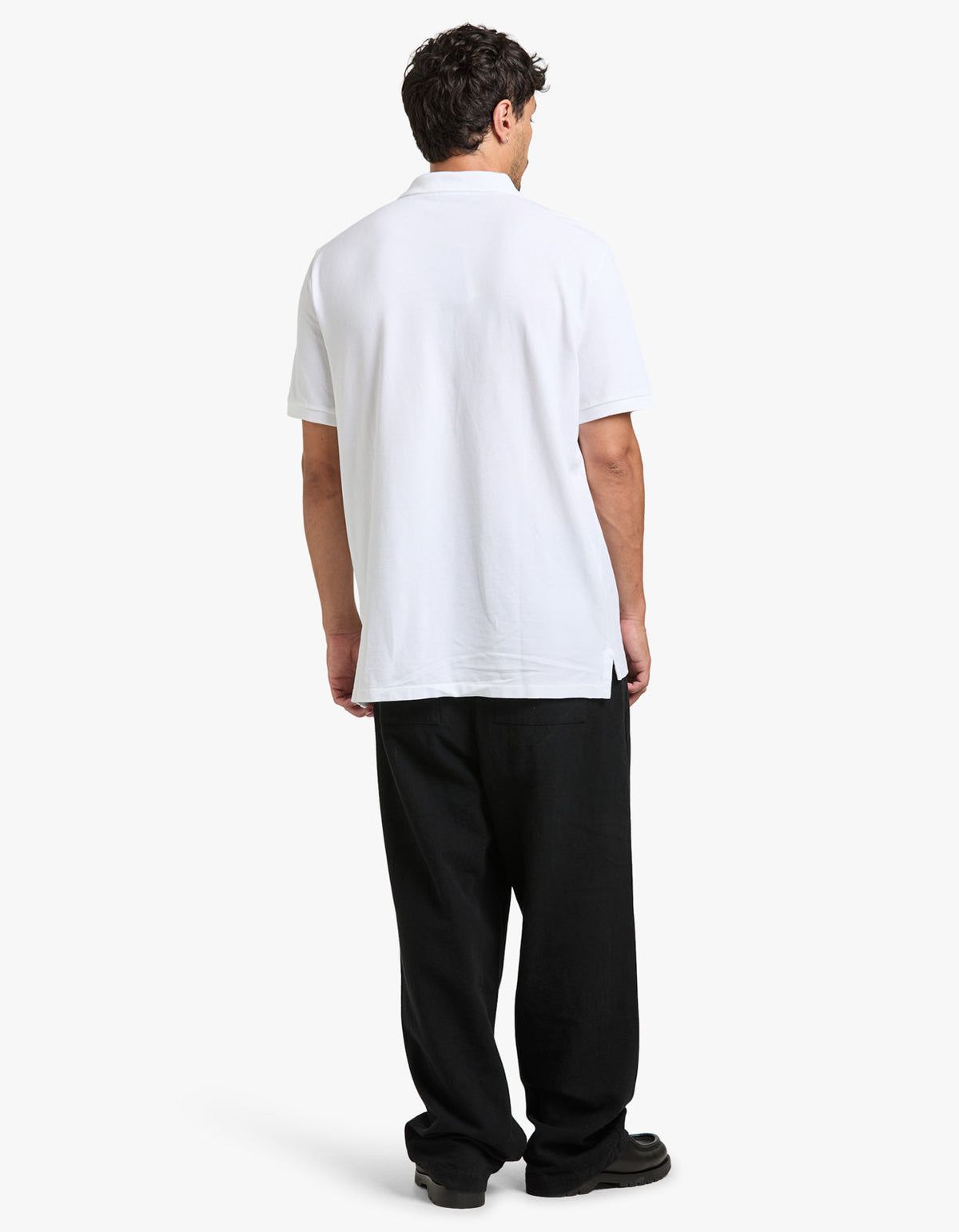 Polo de piqué manga corta corte clásico blanco