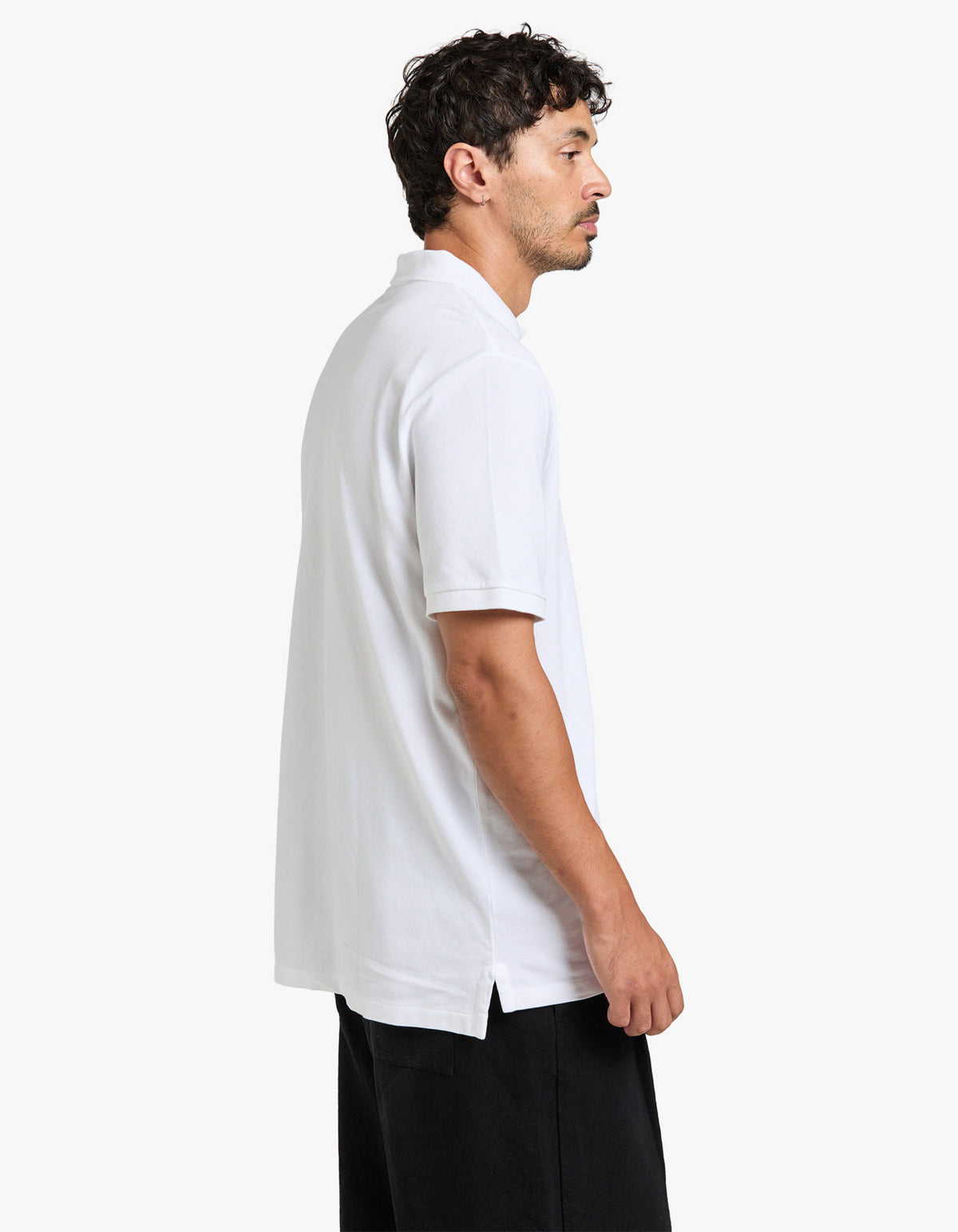 Polo de piqué manga corta corte clásico blanco